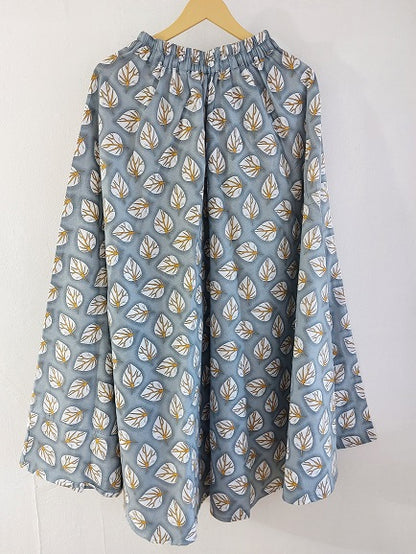 Grey Floral Long Skirt