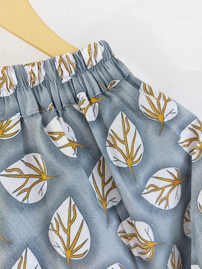 Grey Floral Long Skirt