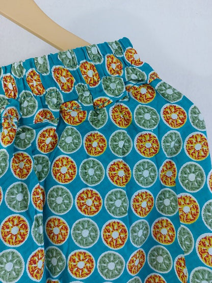 Blue Abstract Long Skirt