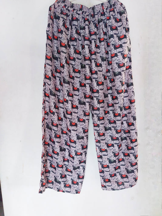 Pink Animal Cotton Palazzo