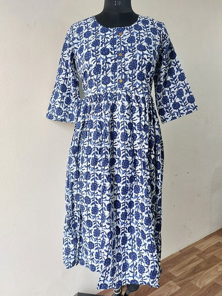 White Floral Midi Dress