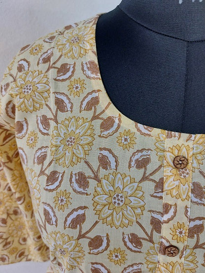 Yellow Lotus Midi Dress