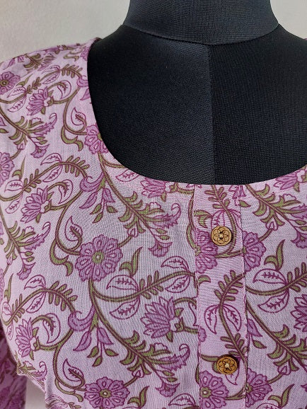 Purple Floral Midi Dress