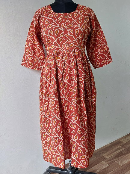 Red Batik Midi Dress