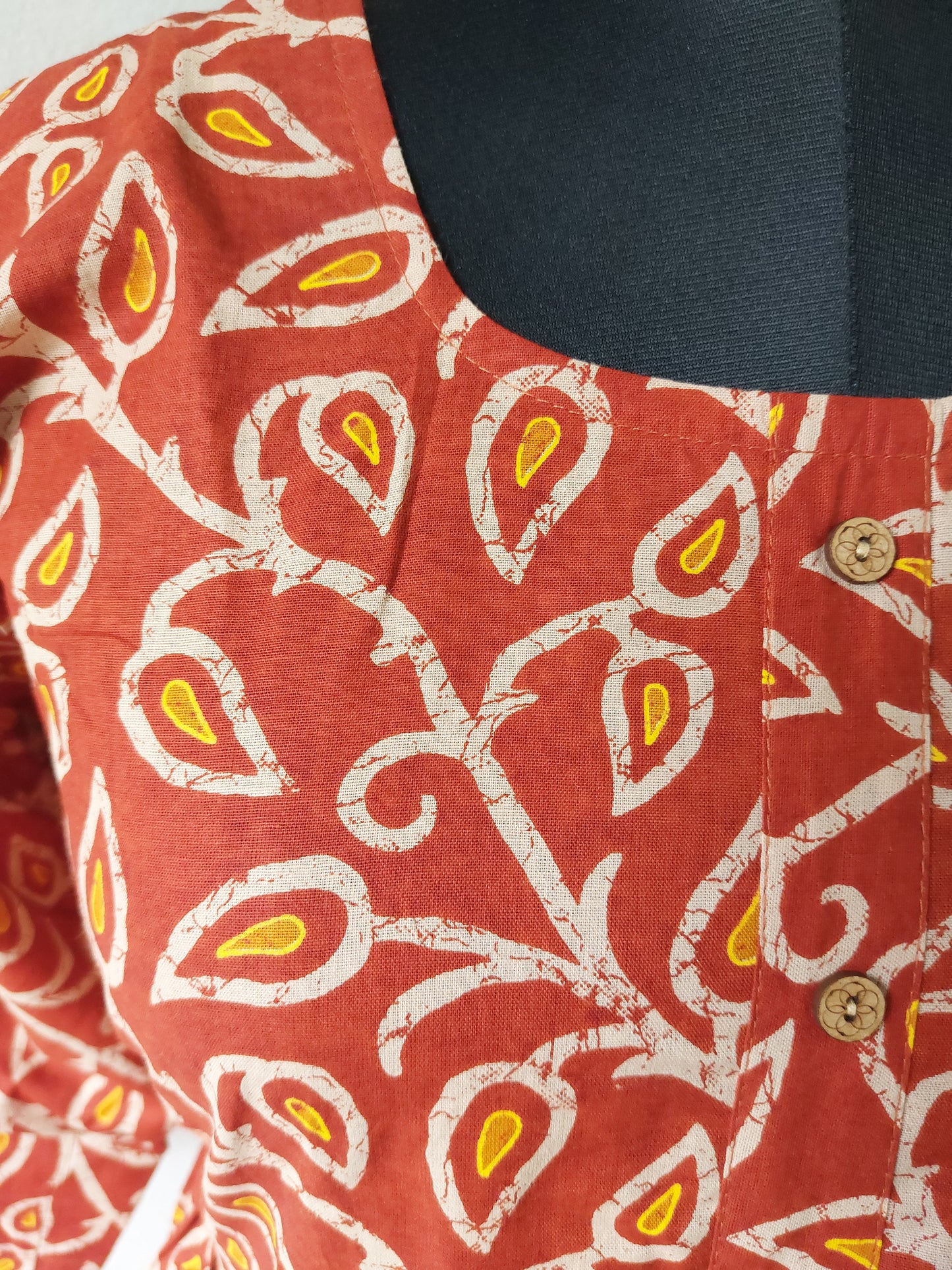 Red Batik Midi Dress