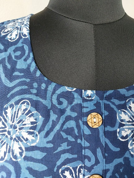 Indigo Floral Midi Dress