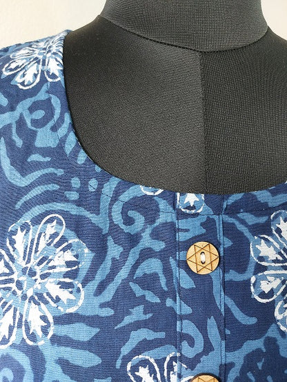 Indigo Floral Midi Dress