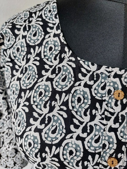 Black Paisley Midi Dress