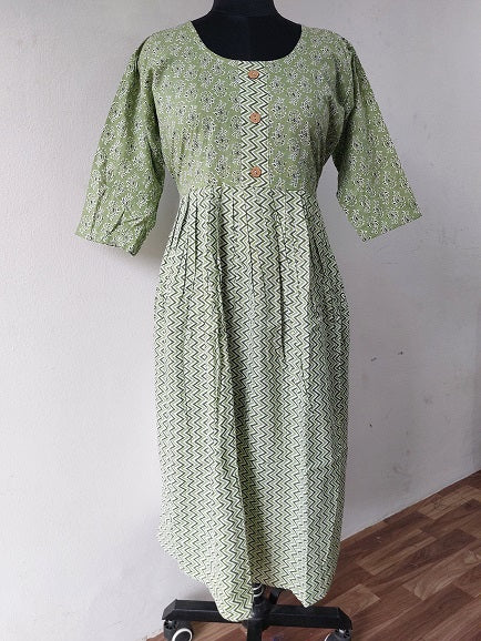 Green Floral Midi Dress