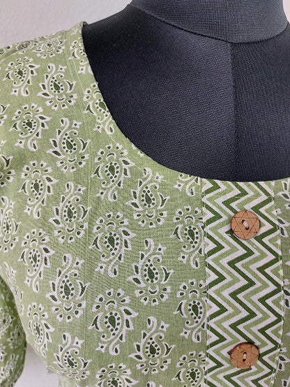 Green Floral Midi Dress