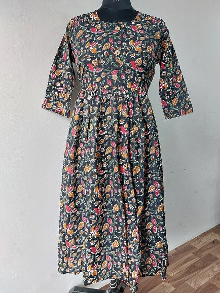 Black Leaf Midi Dress
