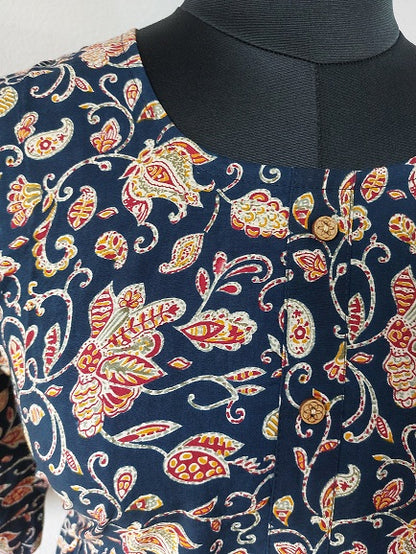 Blue Paisley Midi Dress