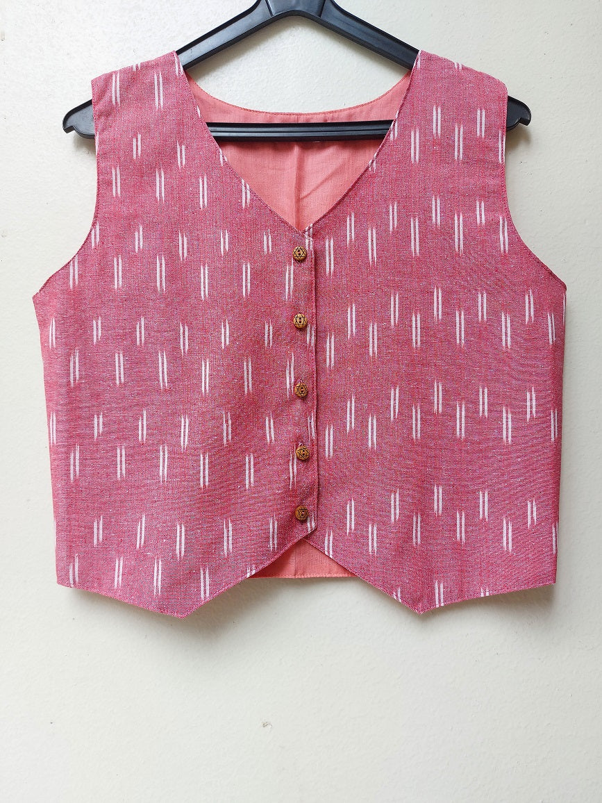 Pink Ikkat Vest