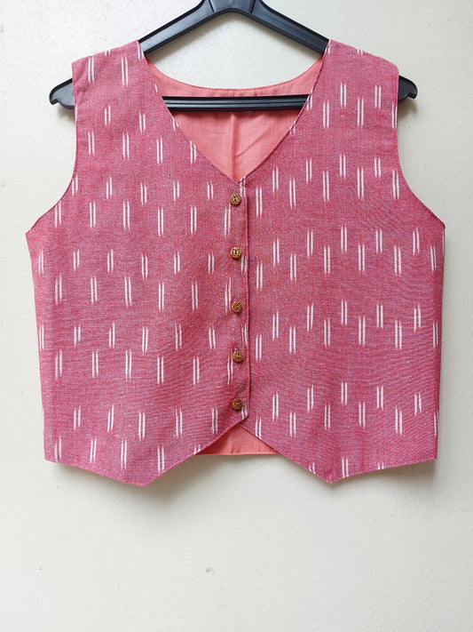 Pink Ikkat Vest