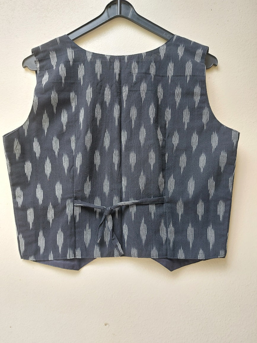 Black Ikkat Vest