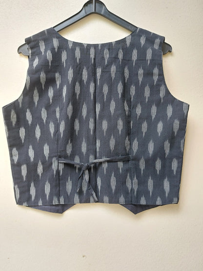 Black Ikkat Vest