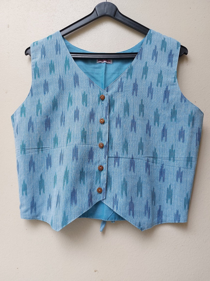 Blue Ikkat Vest