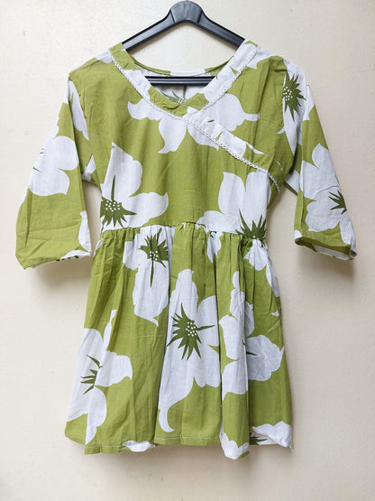Green Abstract Peplum Top