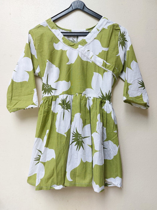 Green Abstract Peplum Top