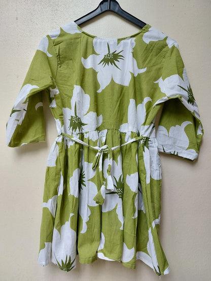 Green Abstract Peplum Top