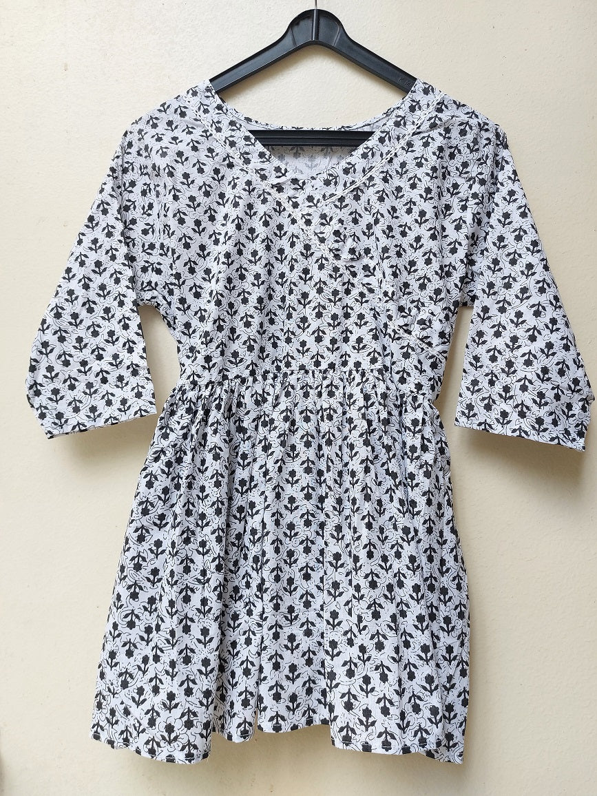 White Floral Peplum Top