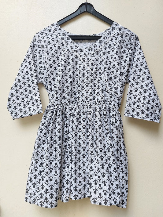 White Floral Peplum Top