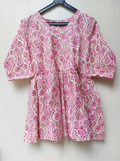 Cream Floral Peplum Top