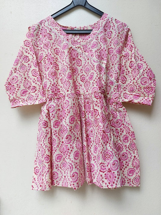 Cream Floral Peplum Top