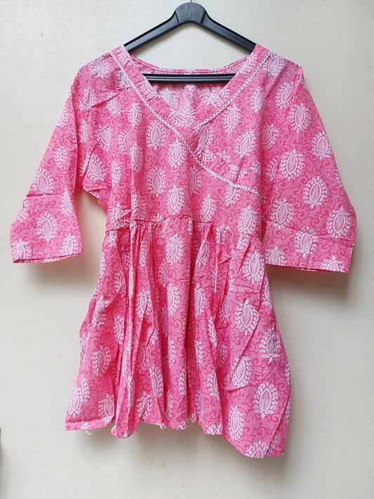 Peach Floral Peplum Top