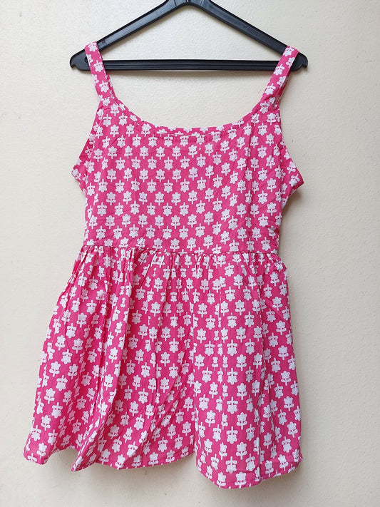 Pink Sleeveless Peplum Top