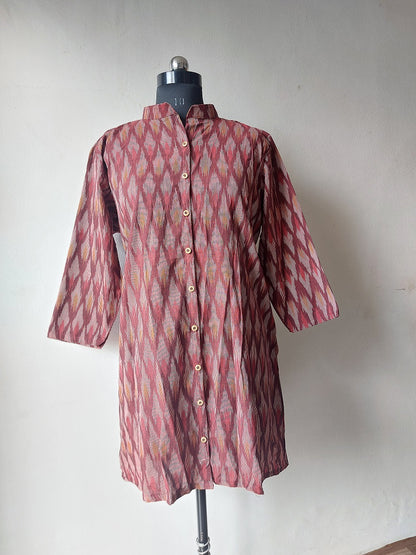 Maroon Ikkat Tunic