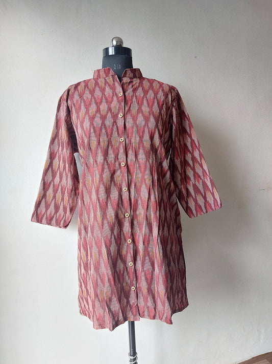 Maroon Ikkat Tunic