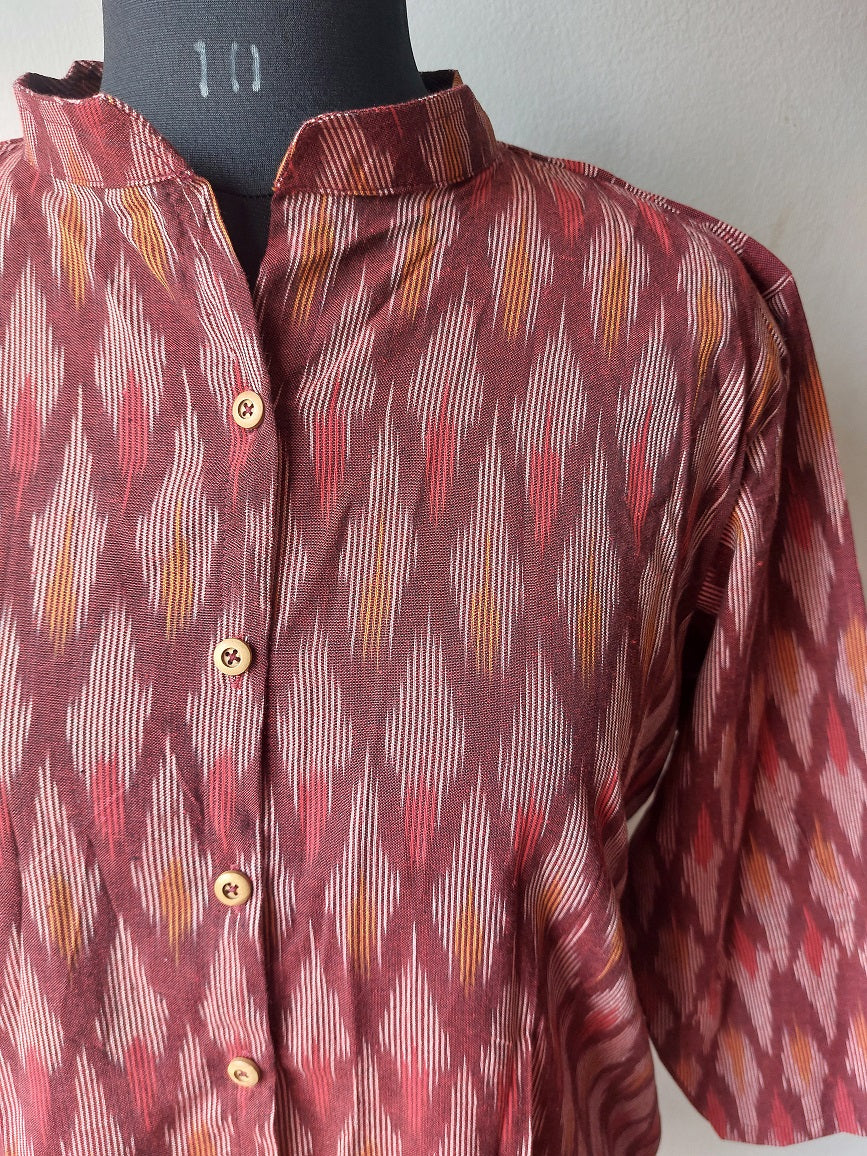 Maroon Ikkat Tunic