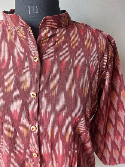 Maroon Ikkat Tunic