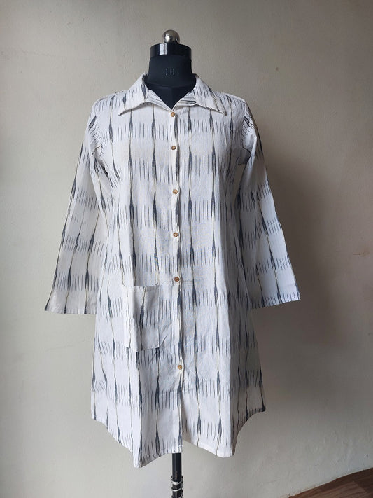 White Ikkat Tunic