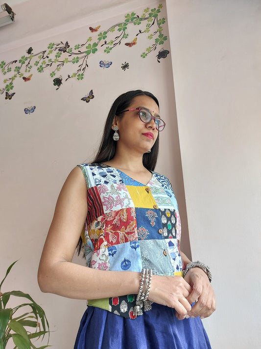 Multicolor Patchwork Vest
