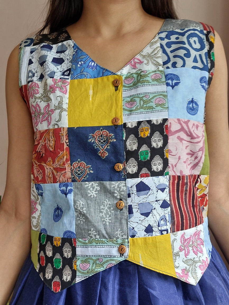 Multicolor Patchwork Vest