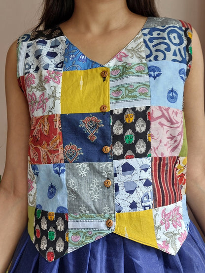 Multicolor Patchwork Vest