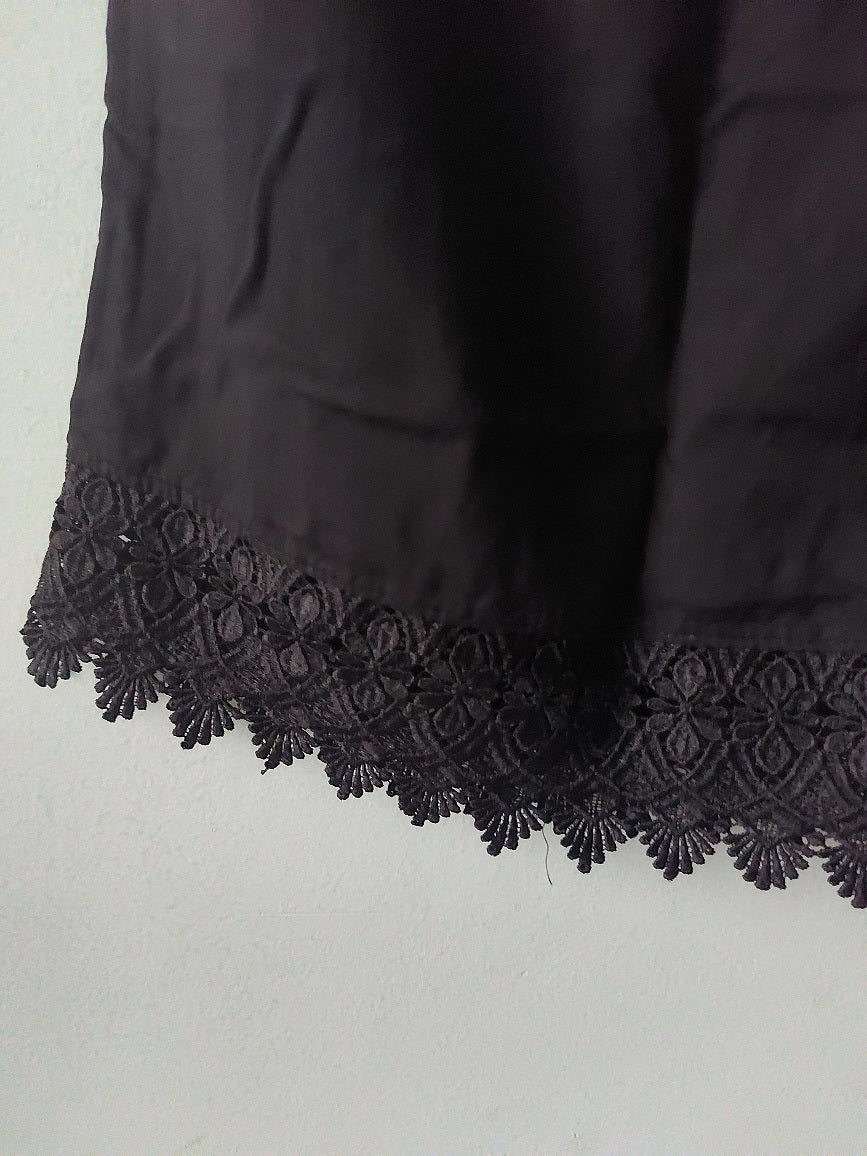 Black Solid Border Palazzo