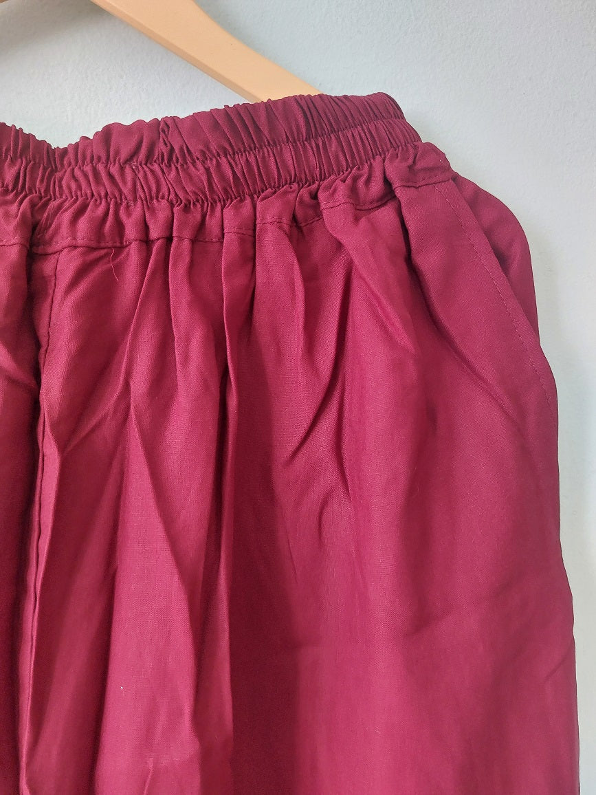 Maroon Solid Modal Palazzo