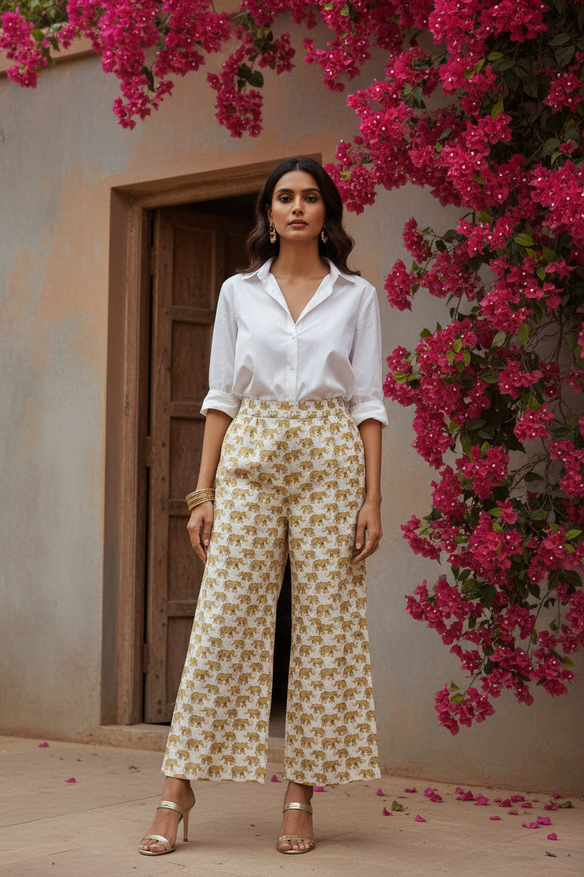 Offwhite Elephant Printed Palazzo
