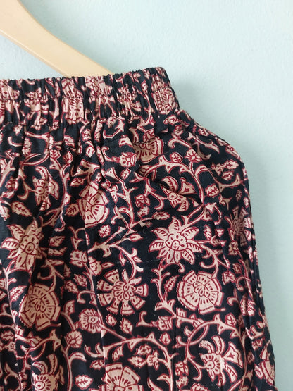 Brown Floral Printed Pants
