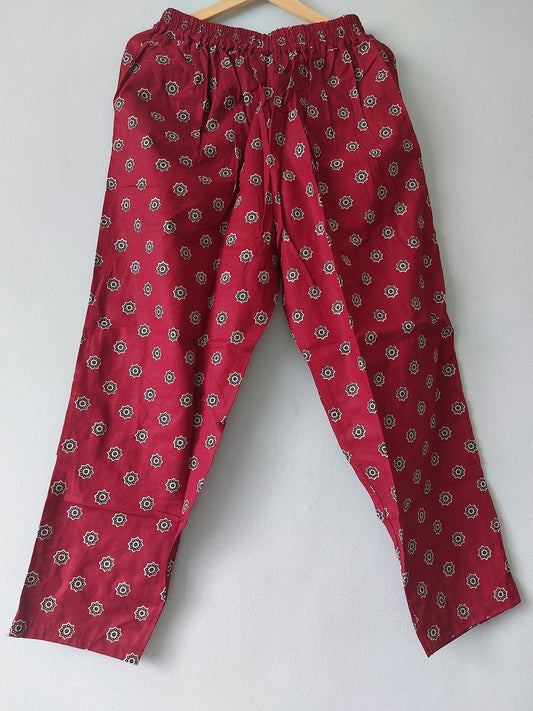 Red Butti Printed Pants