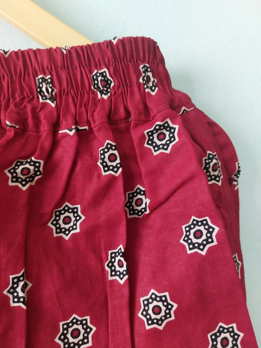 Red Butti Printed Pants