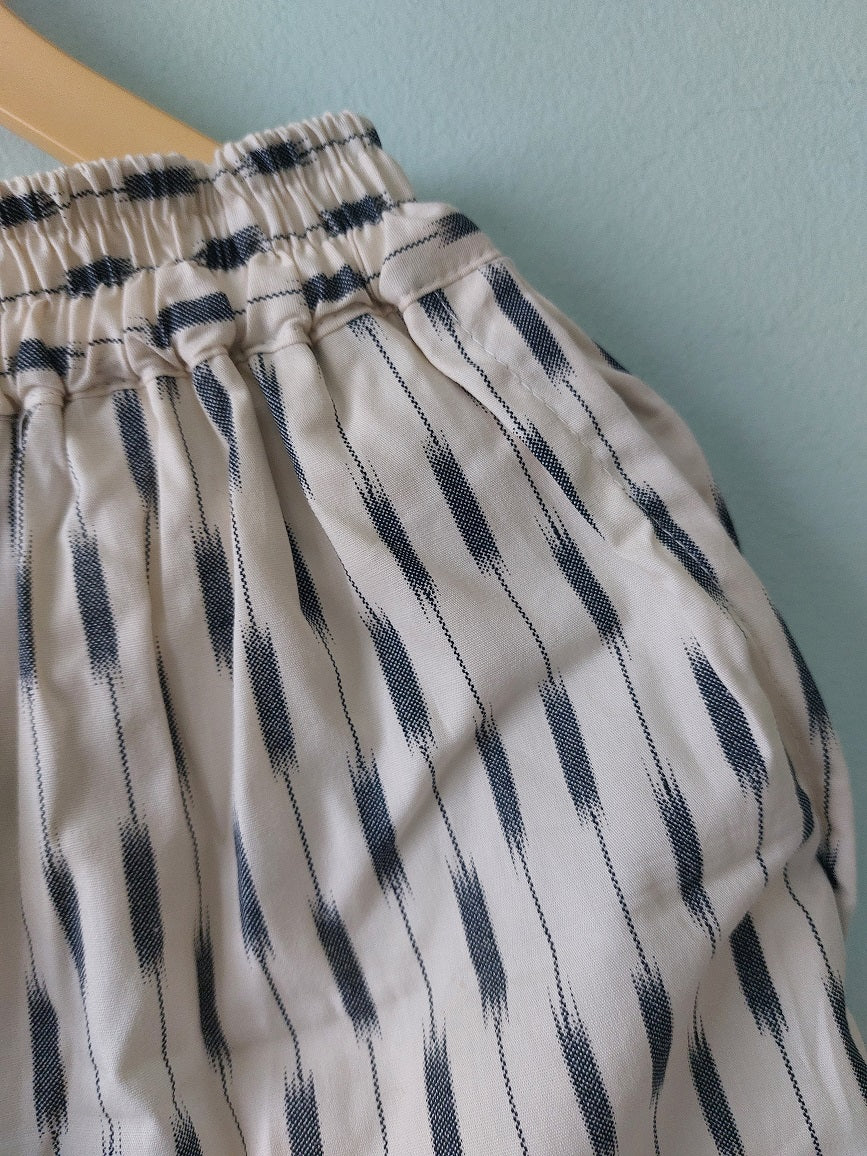Cream Ikkat Printed Pants