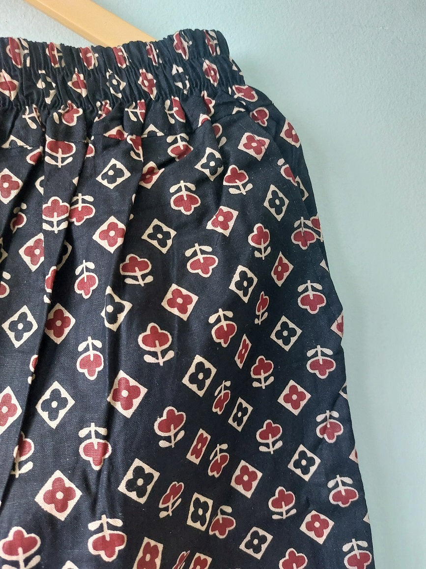 Black Spade Printed Pants