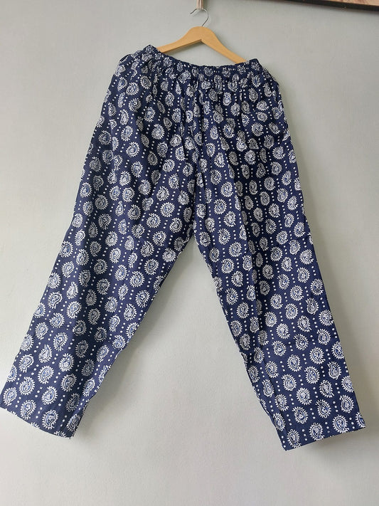 Indigo Paisley Printed Pants
