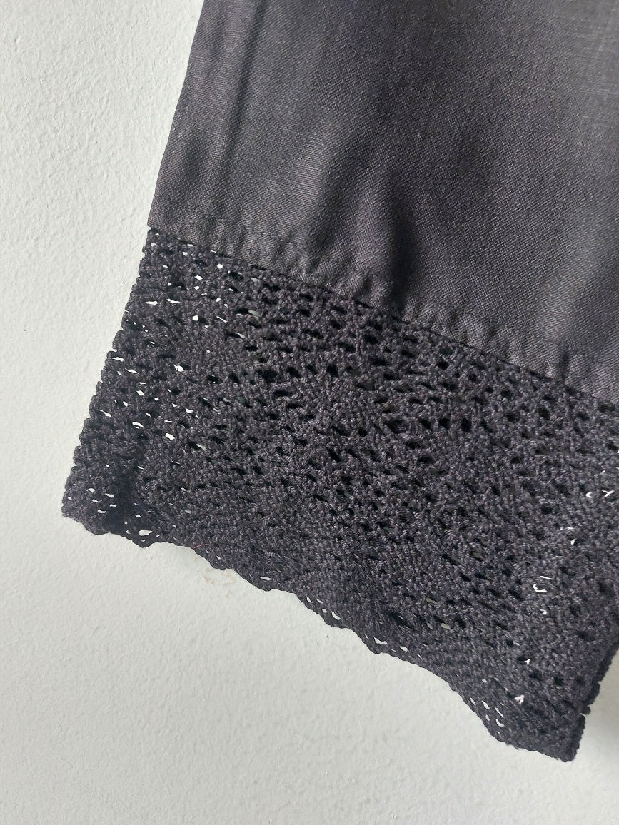 Black Border Straight Pants