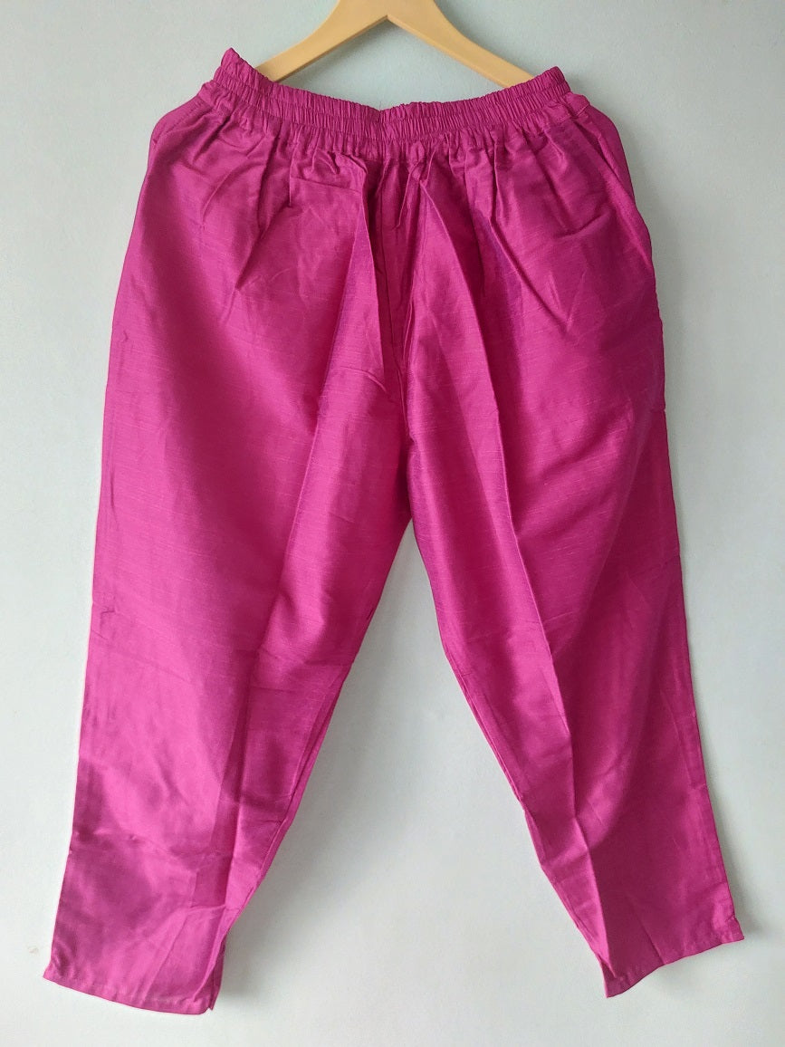 Pink Cotton Silk Pants
