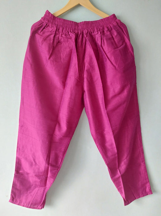 Pink Cotton Silk Pants